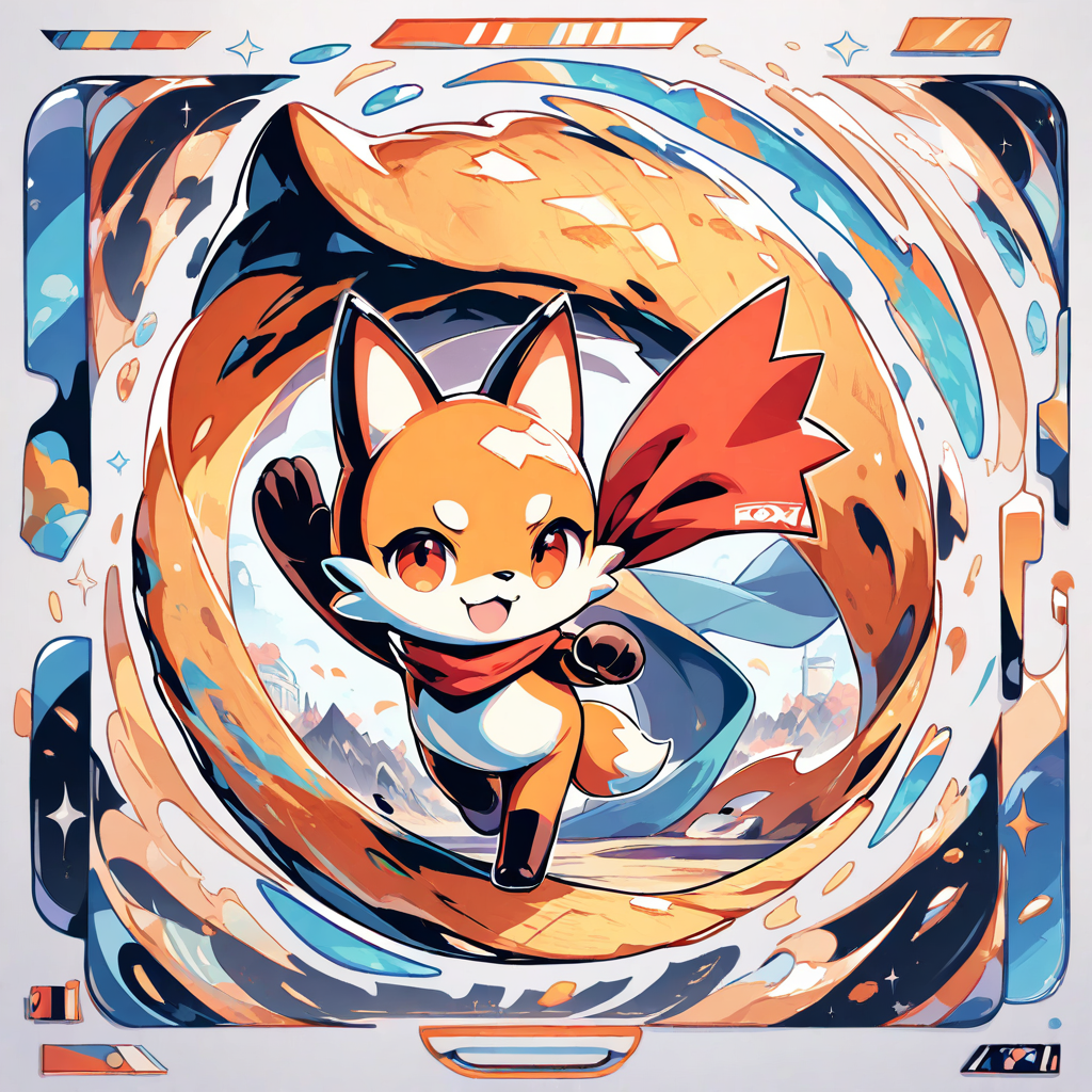 cartoon mascot, bright hoodie, big smile, bold outlines, white background