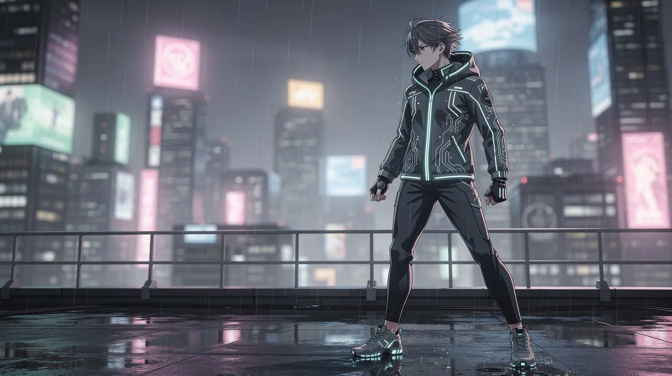 Cyber-Runner-Wallpaper, Neon-Skyline, Desktop-Breitbild