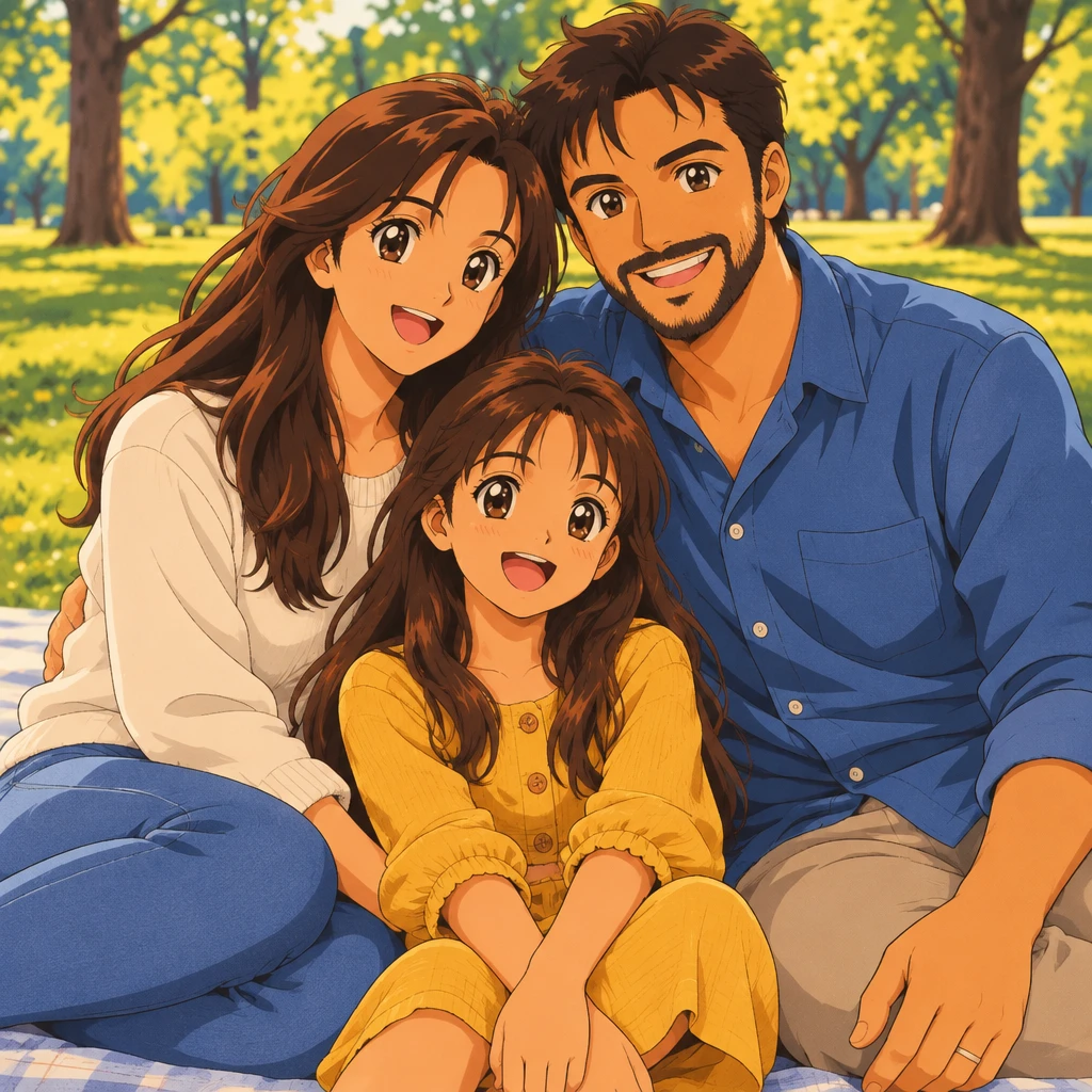 Foto-zu-Anime-Ergebnis: Familie als Anime-Szene