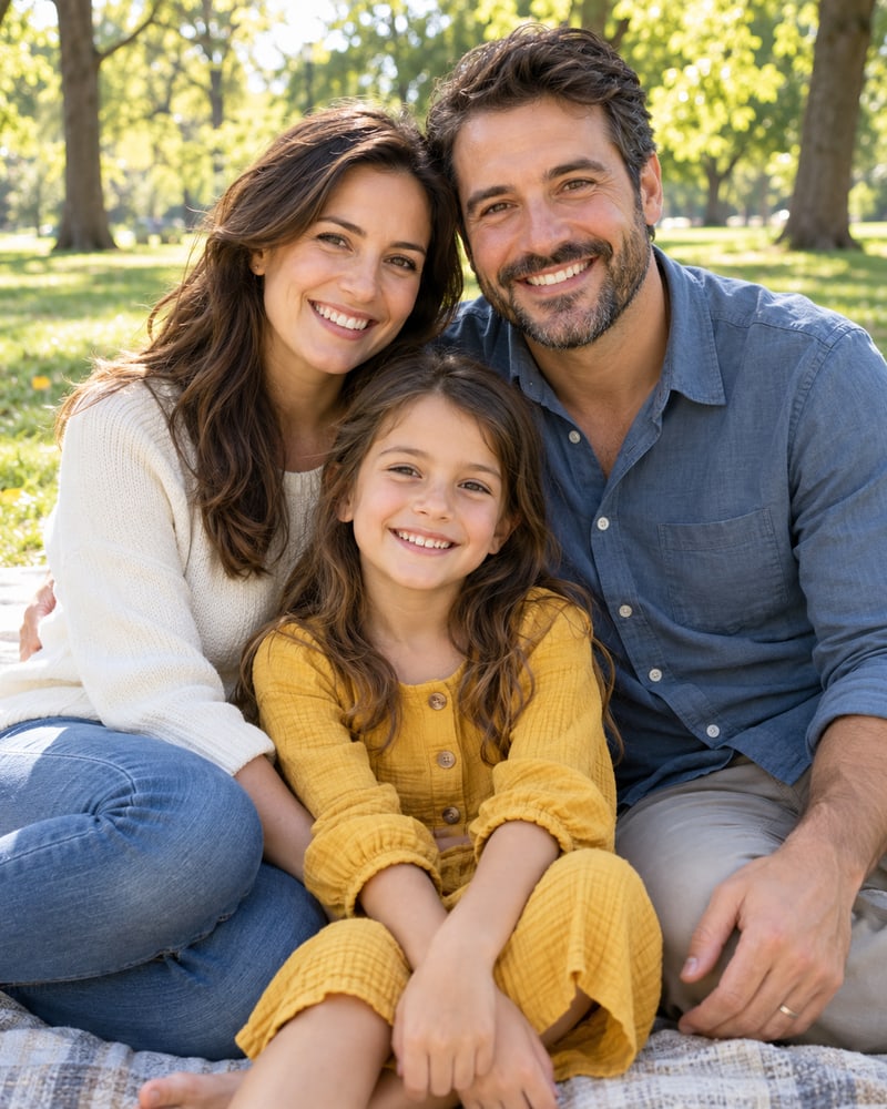 Foto-zu-Anime-Beispiel: originales Familienfoto